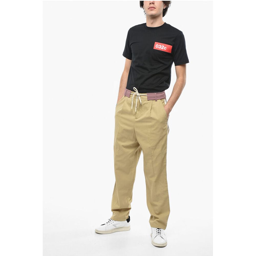 Pants With Contrasting Bands And Coulisse