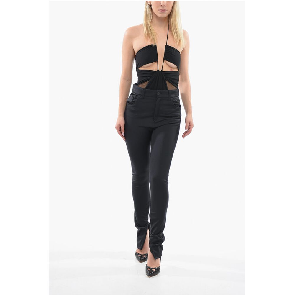 Ankle Zip 5 Pockets Stretch Leggings Pants