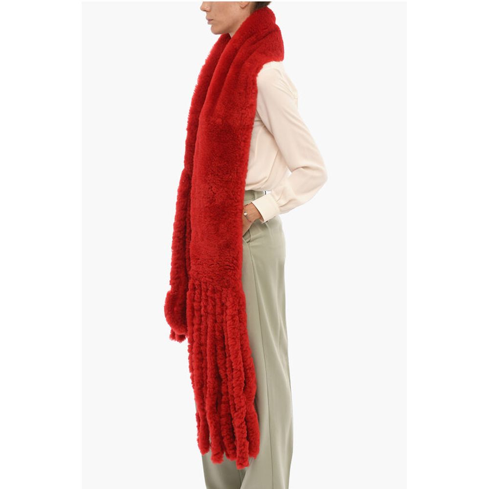 Fringed Shearling Scarf