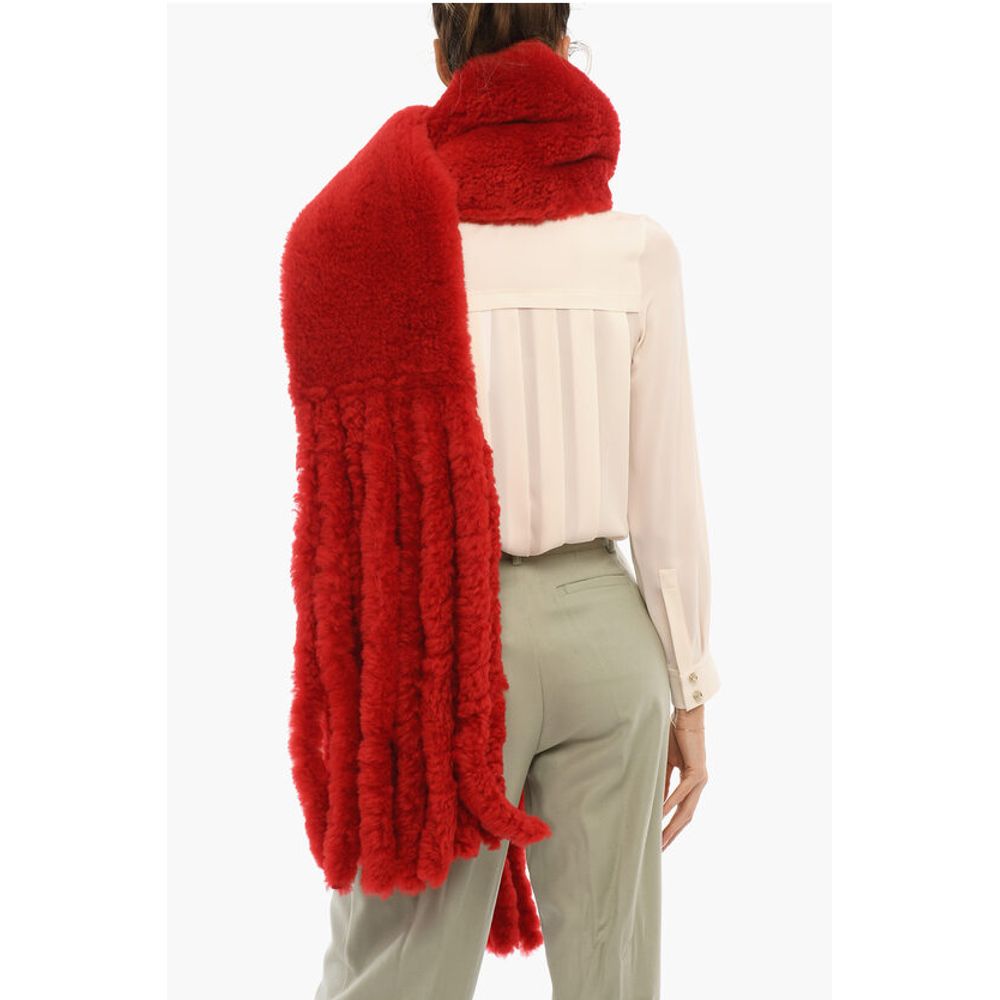 Fringed Shearling Scarf
