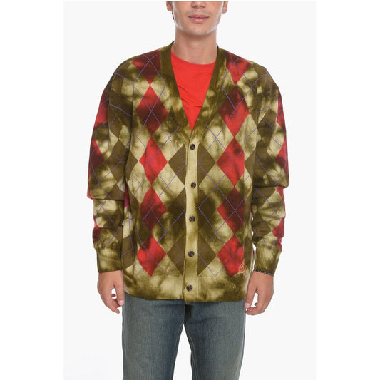Wool K-ADDICE Cardigan with Check Pattern