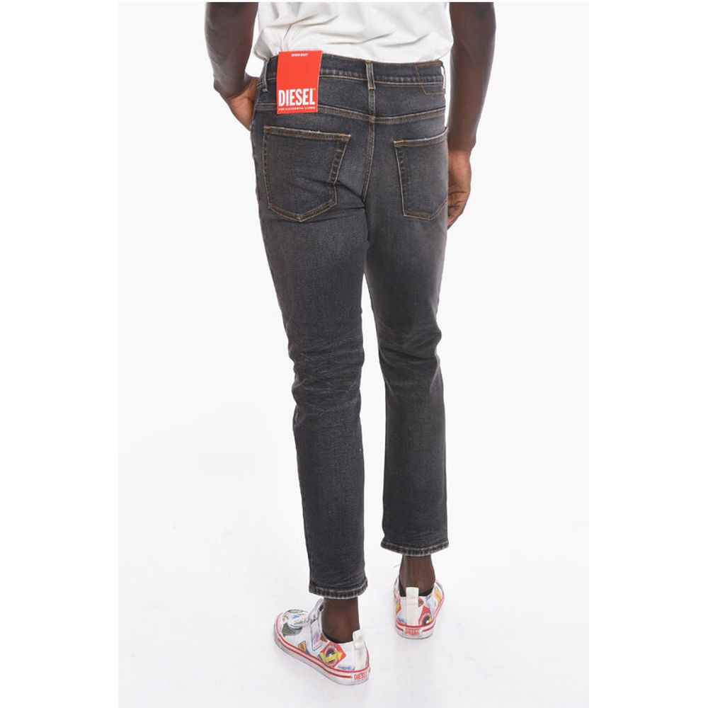 D-FINING Cropped Denims with Distressed Effect 17cm