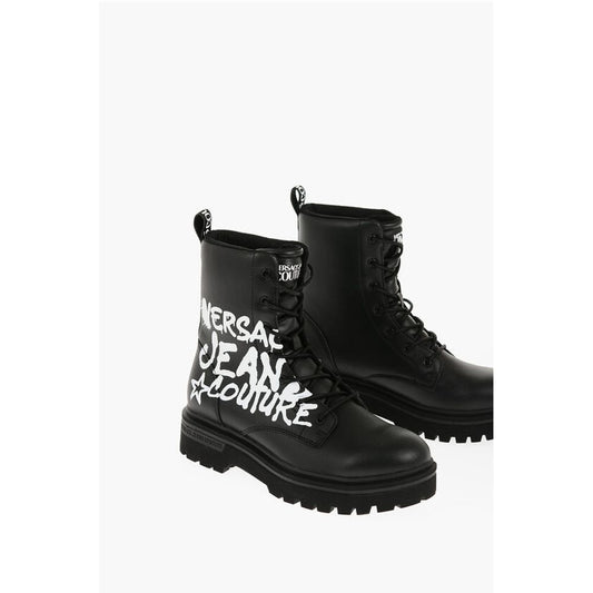JEANS COUTURE Leather SYRIUS Combat Boots with Contrasting P