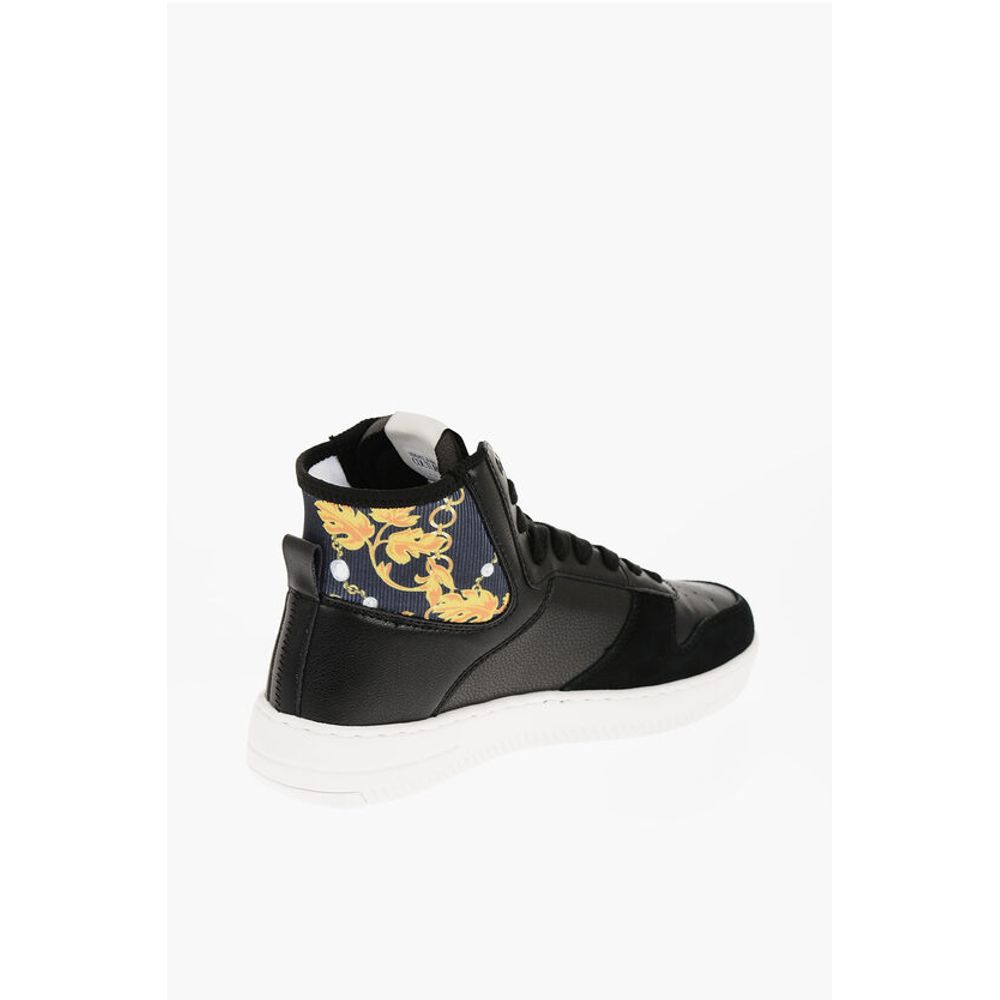 JEANS COUTURE Leather and Fabric MEYSSA High-Top Sneakers wi