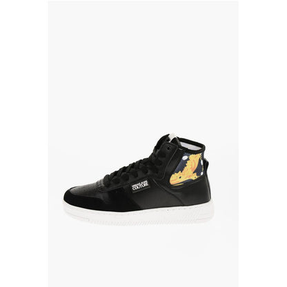JEANS COUTURE Leather and Fabric MEYSSA High-Top Sneakers wi