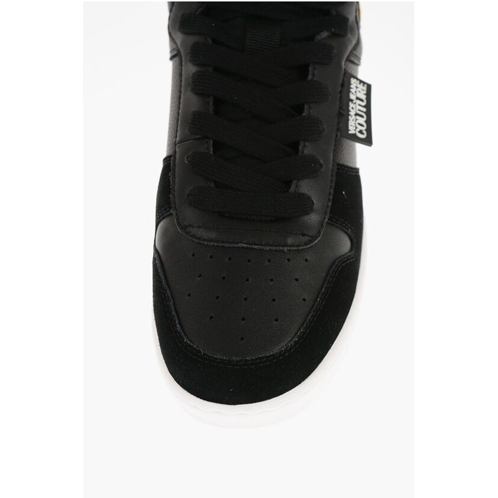 JEANS COUTURE Leather and Fabric MEYSSA High-Top Sneakers wi