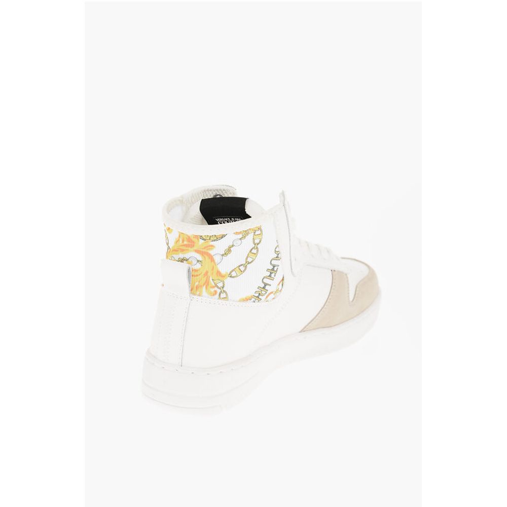 JEANS COUTURE Leather and Fabric MEYSSA High-Top Sneakers wi