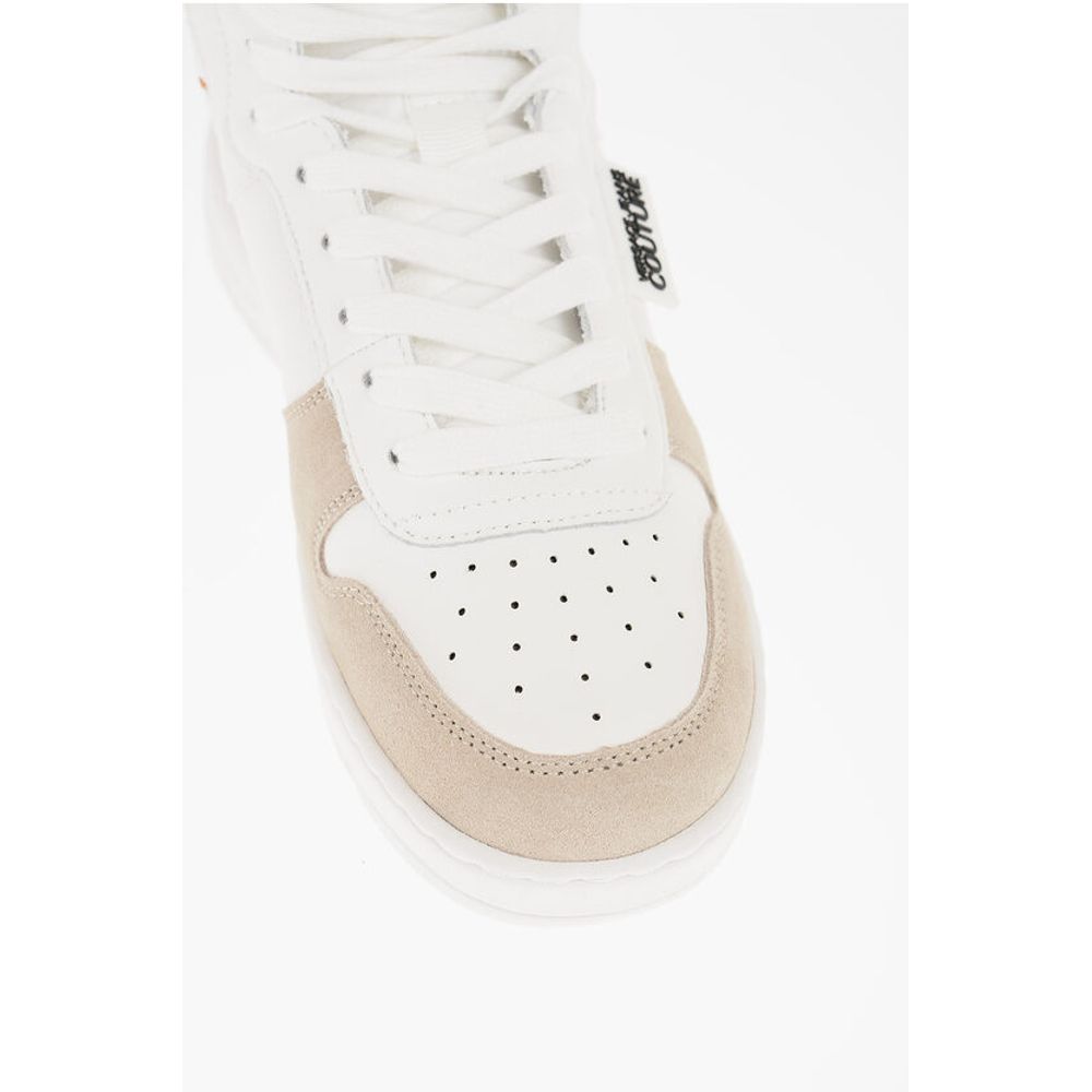 JEANS COUTURE Leather and Fabric MEYSSA High-Top Sneakers wi