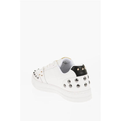 JEANS COUTURE Textured Leather COURT 88 Low Top Sneakers wit