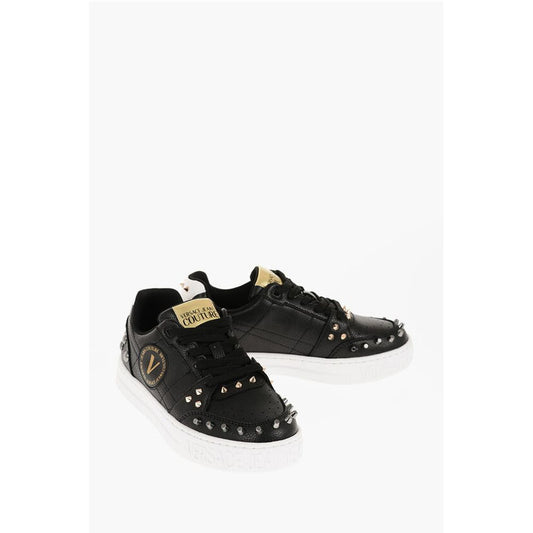 JEANS COUTURE Textured Leather COURT 88 Low Top Sneakers wit