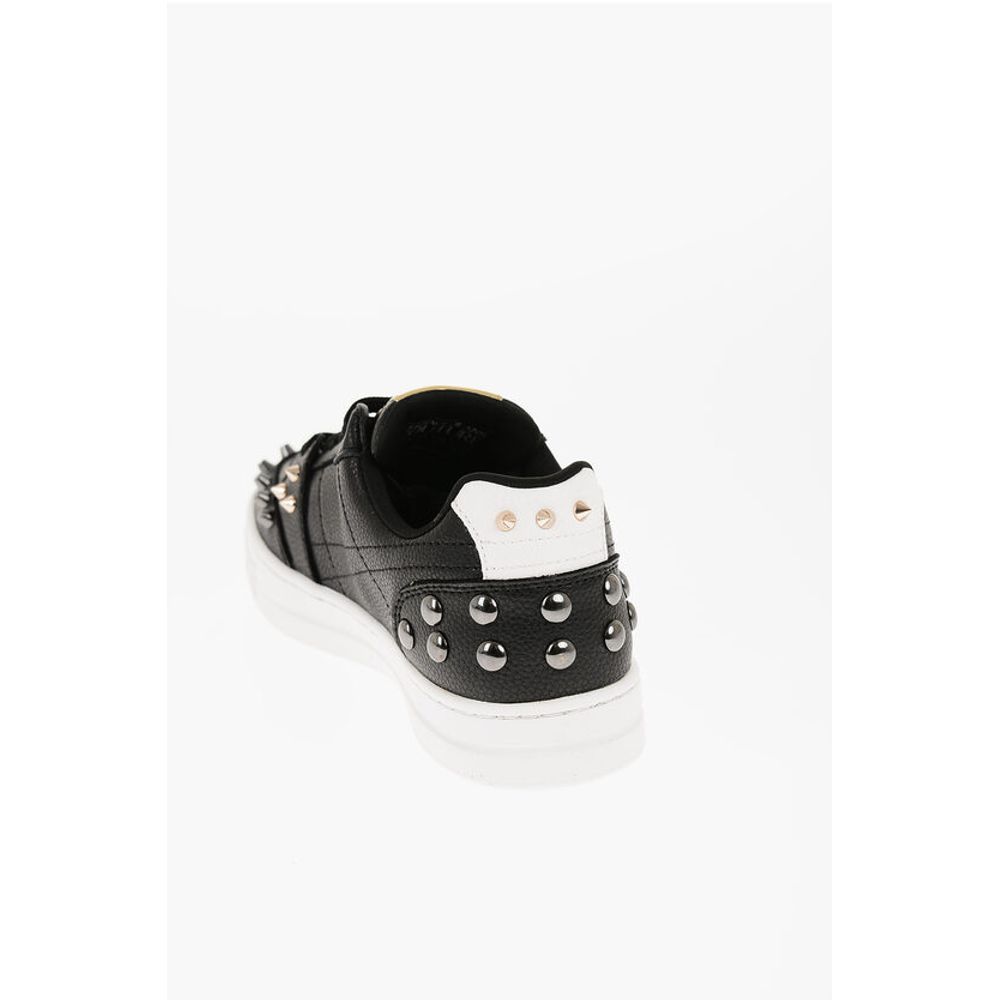 JEANS COUTURE Textured Leather COURT 88 Low Top Sneakers wit