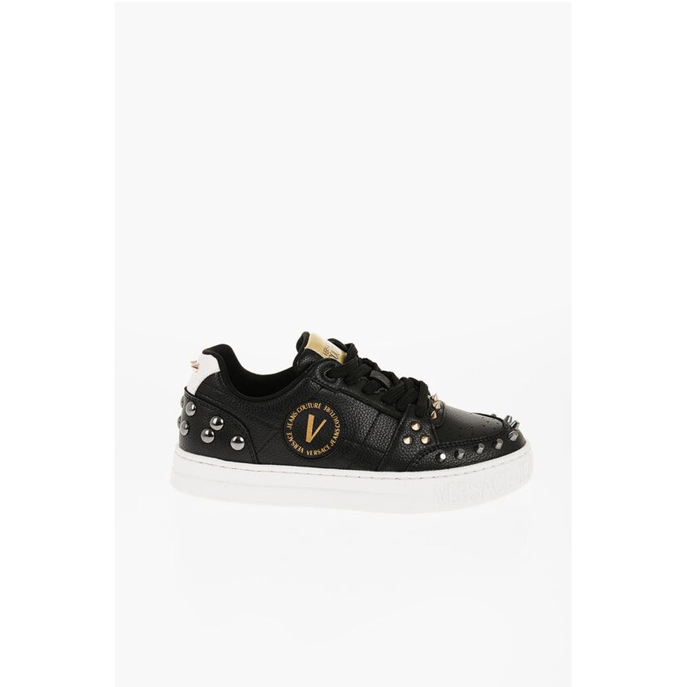 JEANS COUTURE Textured Leather COURT 88 Low Top Sneakers wit