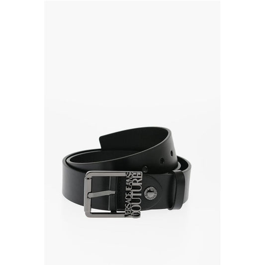 JEANS COUTURE Leather Belt with Logoed Buckle 40mm