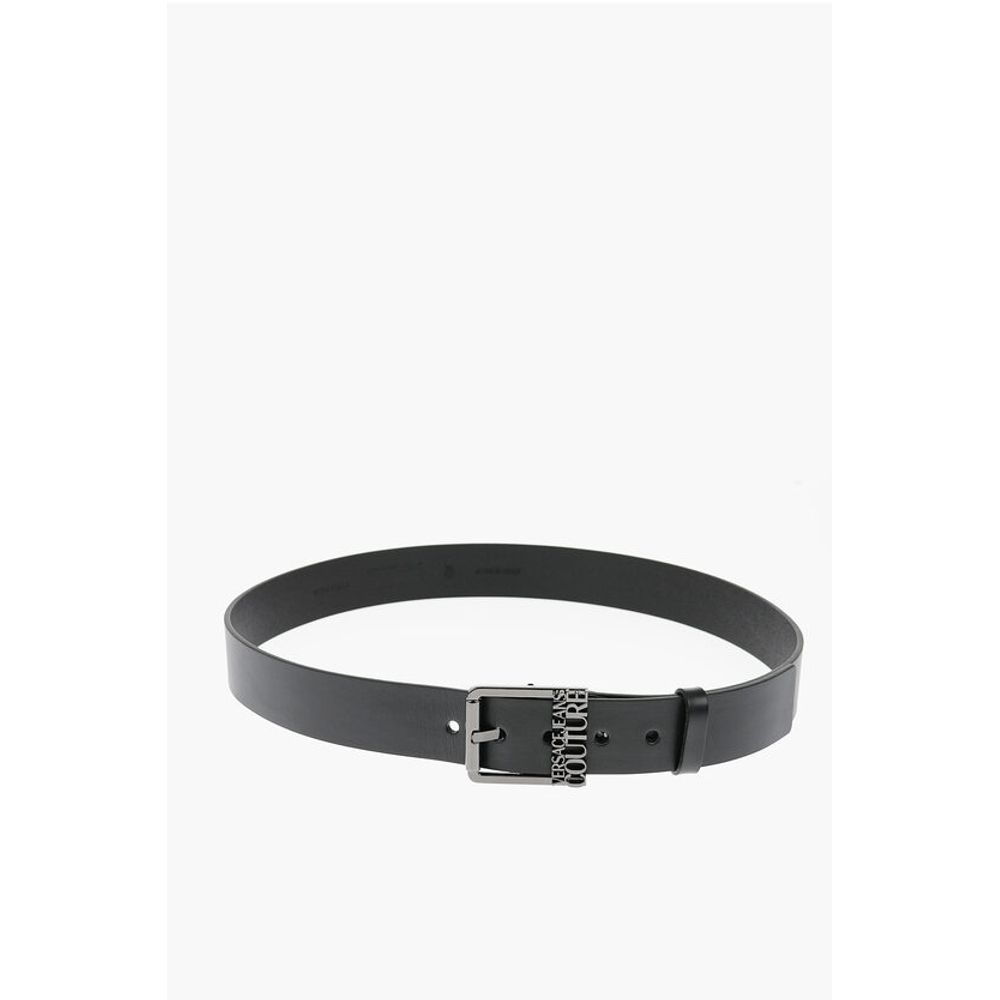JEANS COUTURE Leather Belt with Logoed Buckle 40mm