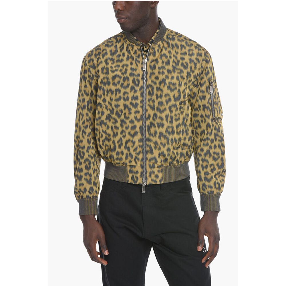 Leopard Printed Bomber Jacket
