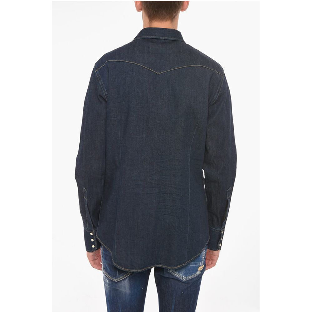Hemp-blend Denim Western Shirt