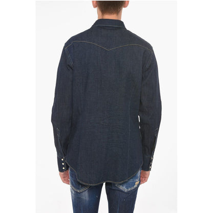Hemp-blend Denim Western Shirt