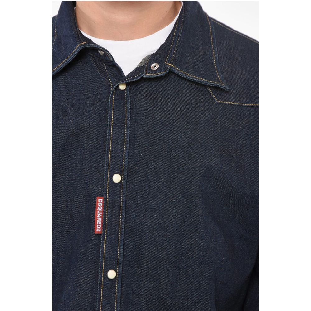 Hemp-blend Denim Western Shirt