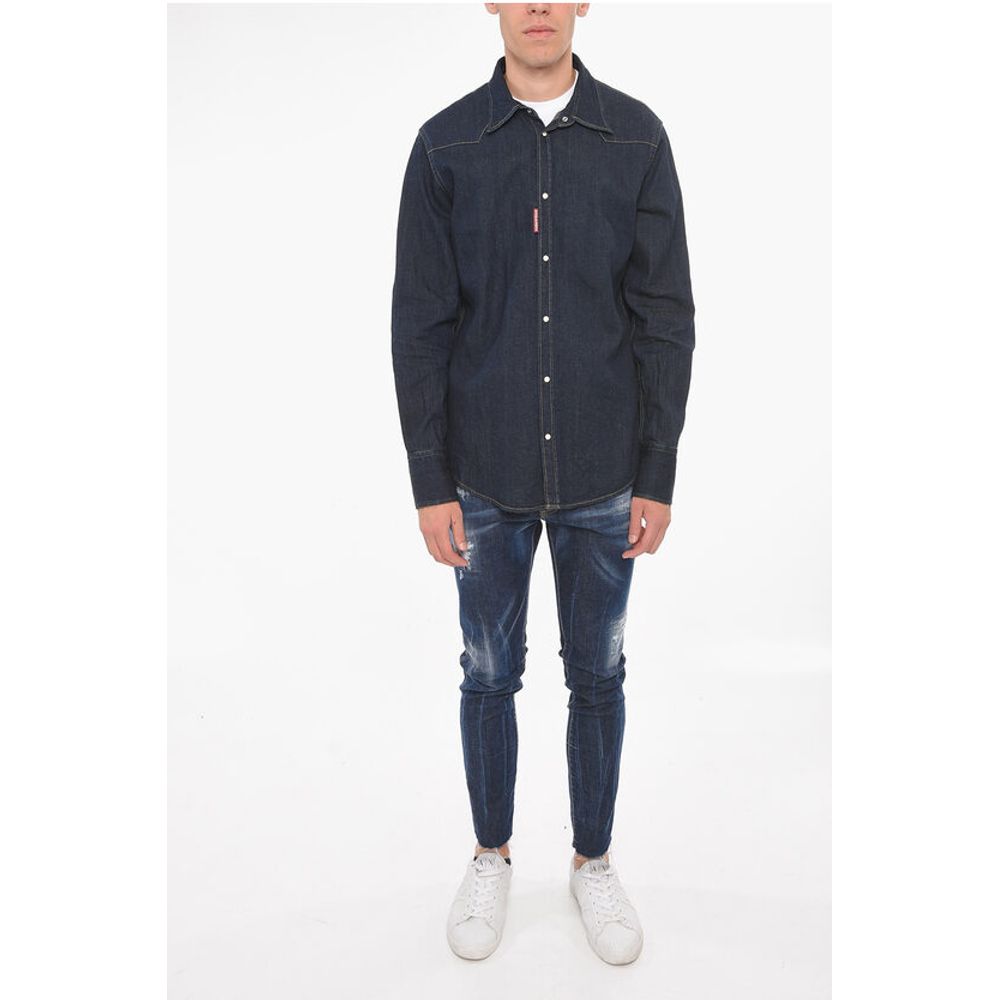 Hemp-blend Denim Western Shirt