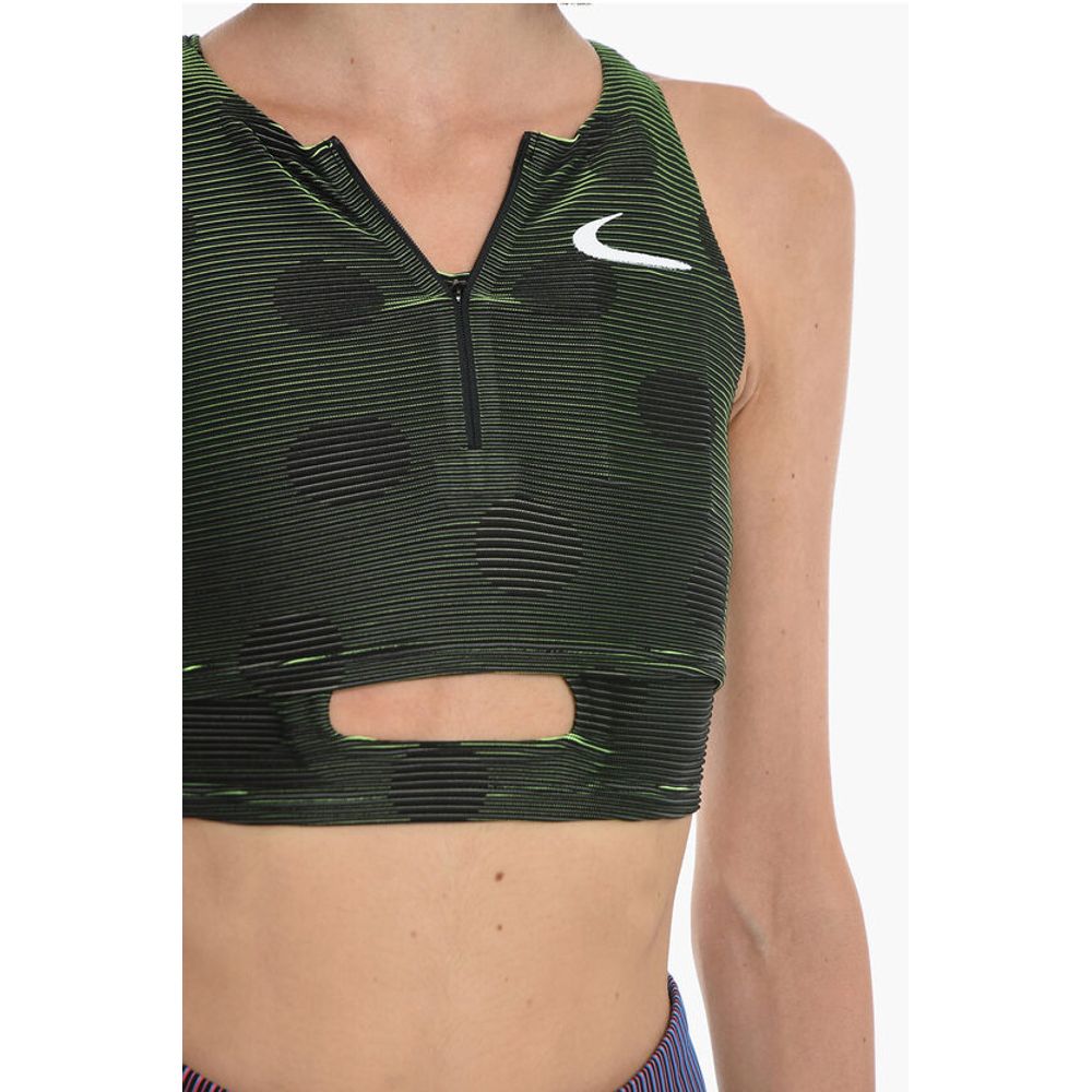 NIKE Double-layered Active Top in Stripe Motif