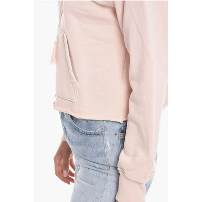 Cropped Fit Fringed Hoodie