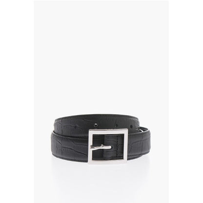 Croco Printed Leather Belt