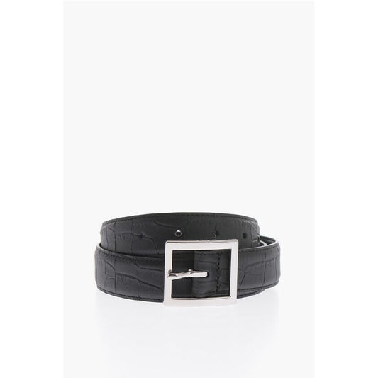 Croco Printed Leather Belt