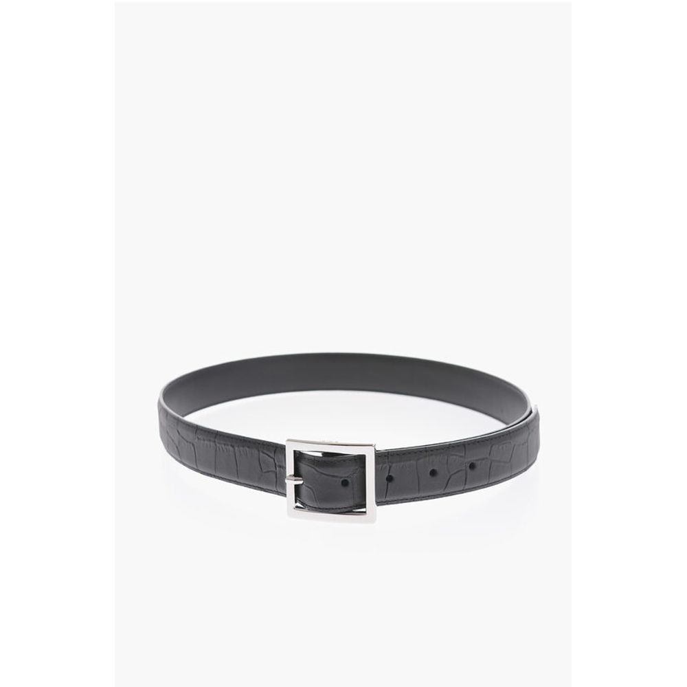 Croco Printed Leather Belt