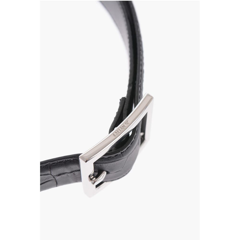 Croco Printed Leather Belt