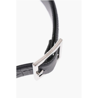 Croco Printed Leather Belt