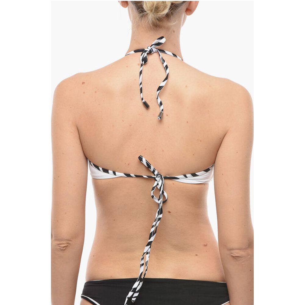 Animal Printed Logo Halter Bikini Top