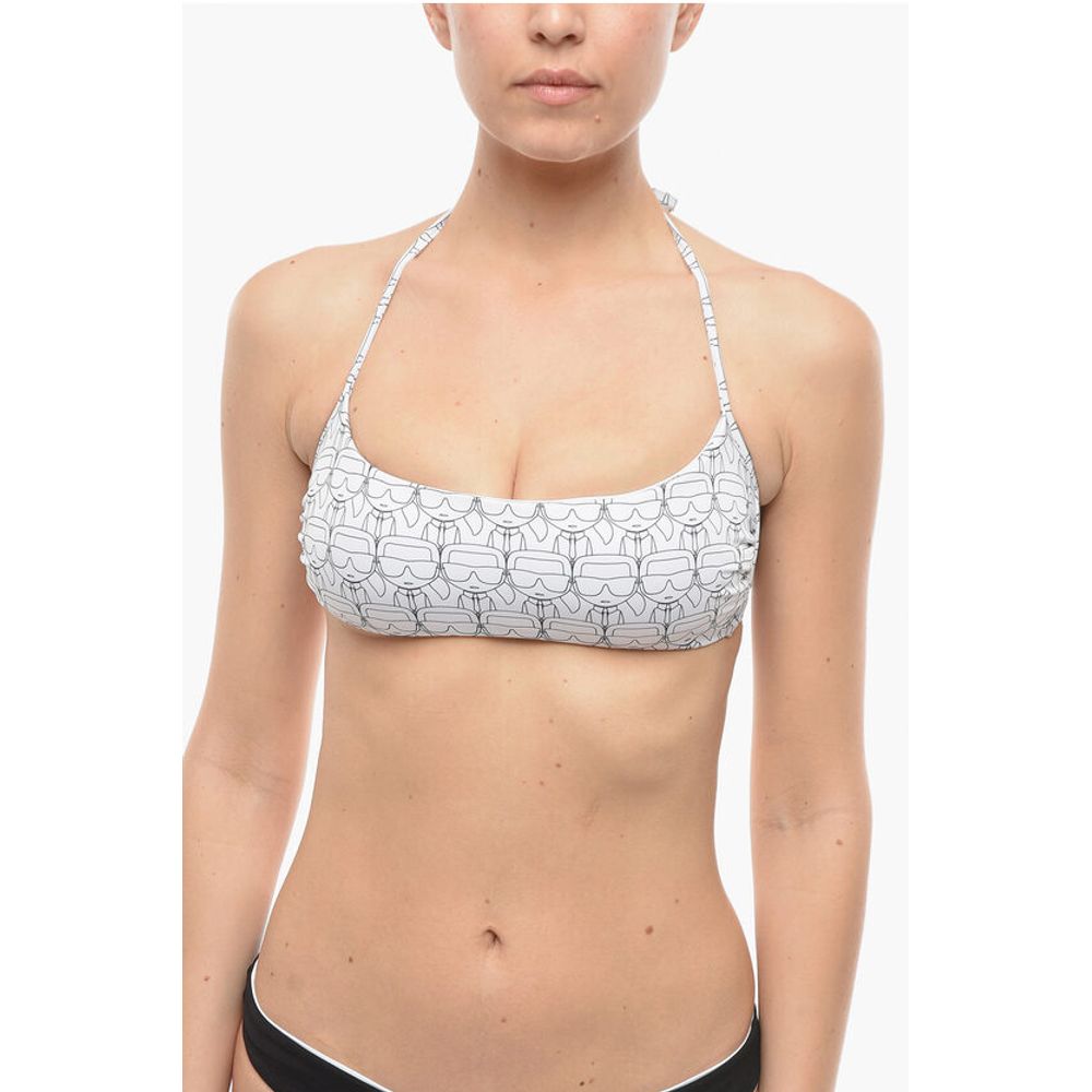 All-Over Iconic Printed Bikini Top