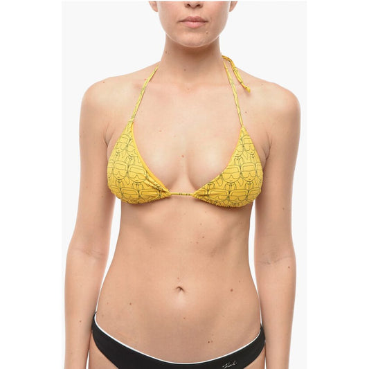 All Over Iconic Printed Triangle Bikini Top