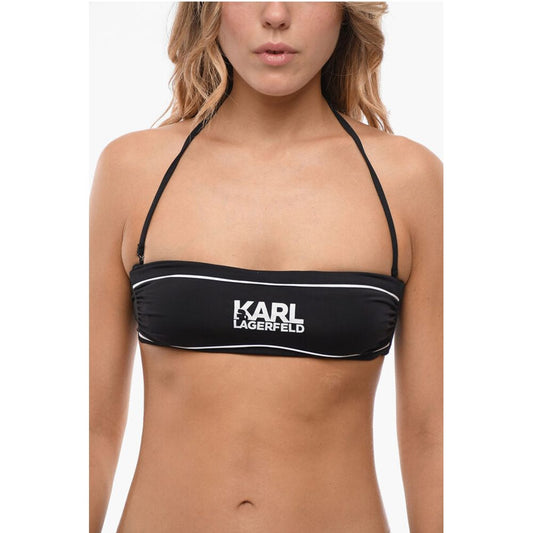 Bandeau Bikini Top with Printed Contrasting Details