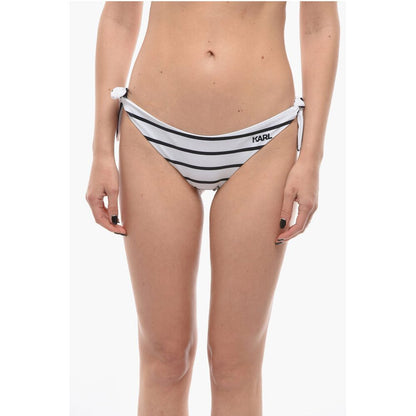 Awning Striped Bikini Bottom With Knotted Laces