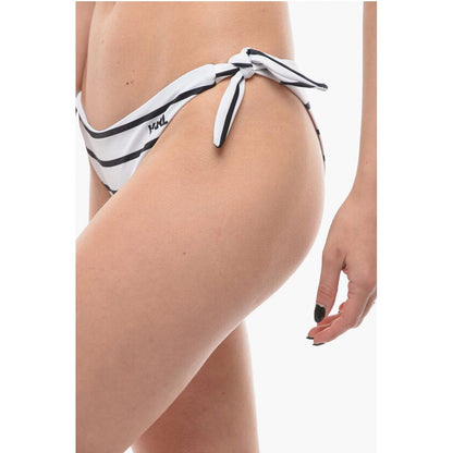 Awning Striped Bikini Bottom With Knotted Laces