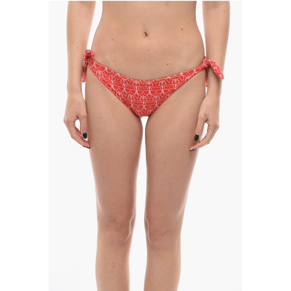 All-Over Iconic Printed Bikini Bottom With Knotted Laces