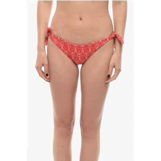 All-Over Iconic Printed Bikini Bottom With Knotted Laces