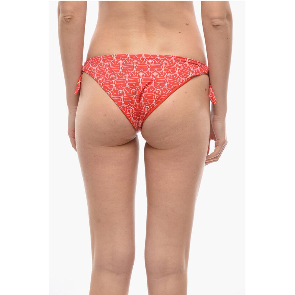All-Over Iconic Printed Bikini Bottom With Knotted Laces