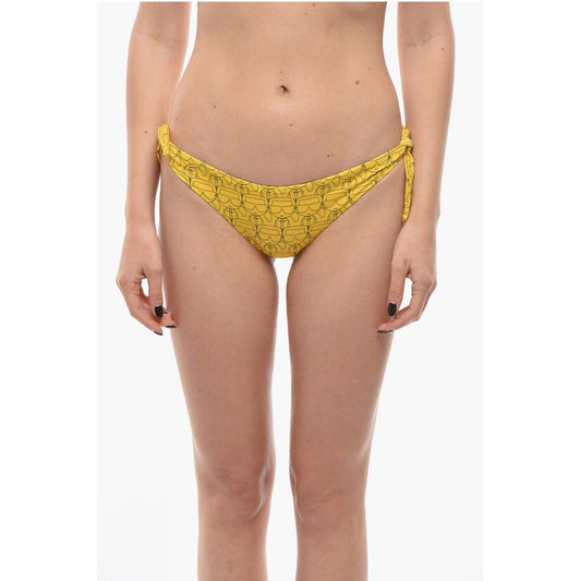 All-Over Iconic Printed Bikini Bottom With Knotted Laces