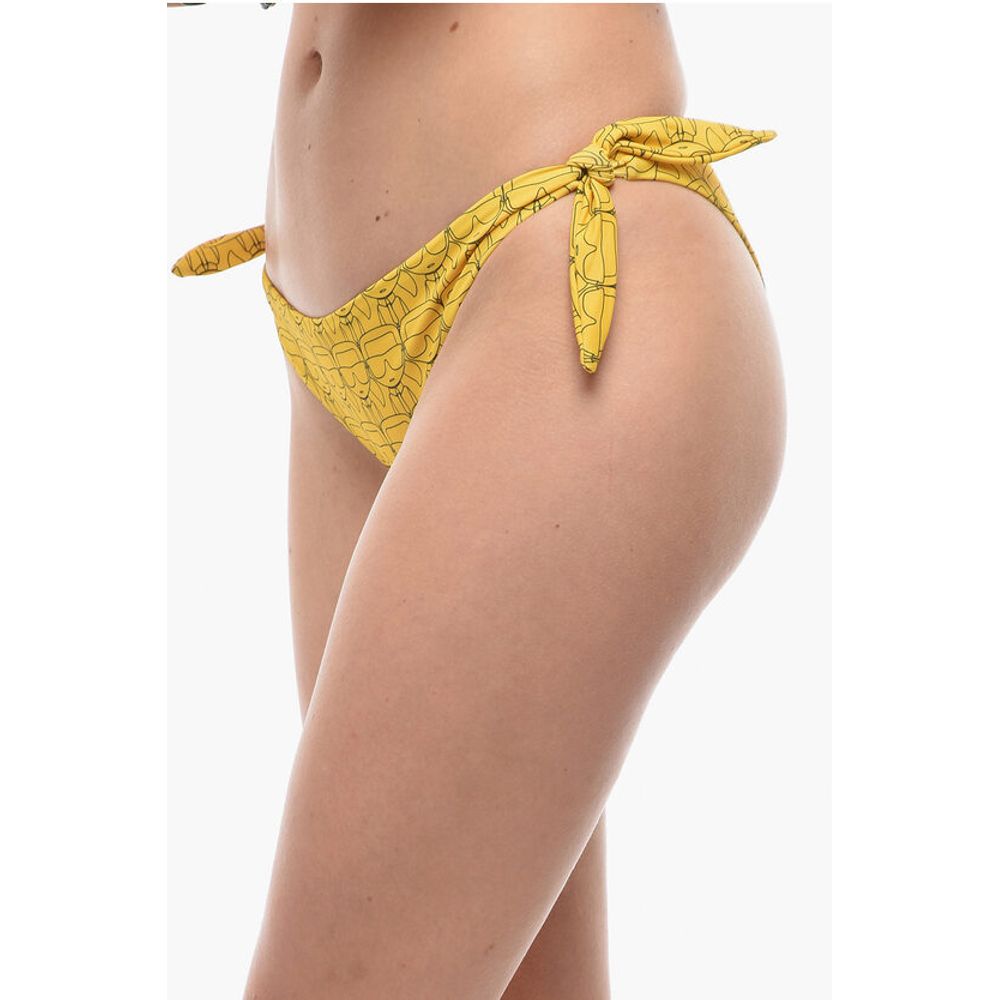 All-Over Iconic Printed Bikini Bottom With Knotted Laces