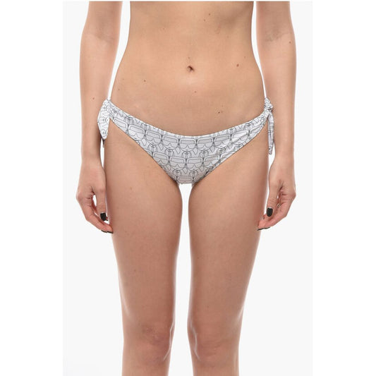 All-Over Iconic Printed Bikini Bottom With Knotted Laces