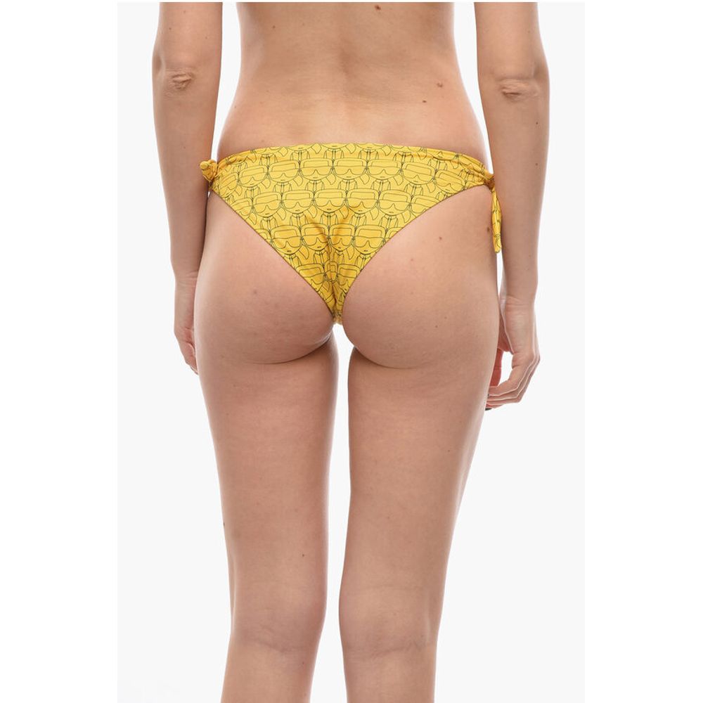 All-Over Iconic Printed Bikini Bottom With Knotted Laces