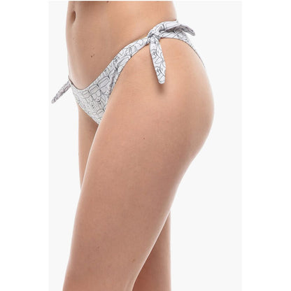 All-Over Iconic Printed Bikini Bottom With Knotted Laces