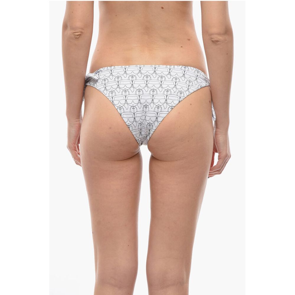All-Over Iconic Printed Bikini Bottom With Knotted Laces
