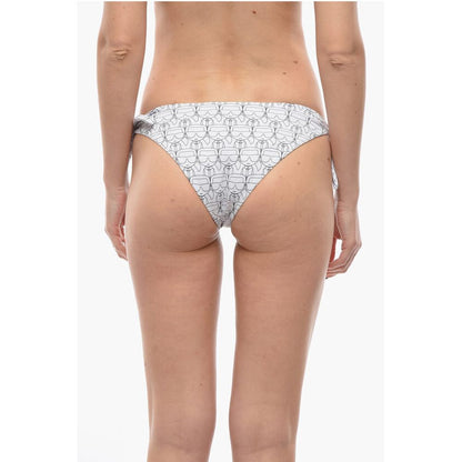 All-Over Iconic Printed Bikini Bottom With Knotted Laces
