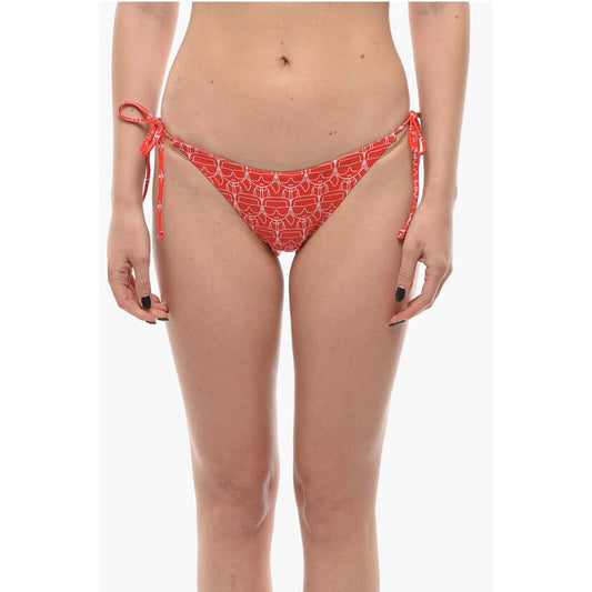 All-Over Iconic Printed Bikini Bottom With Knotted Laces