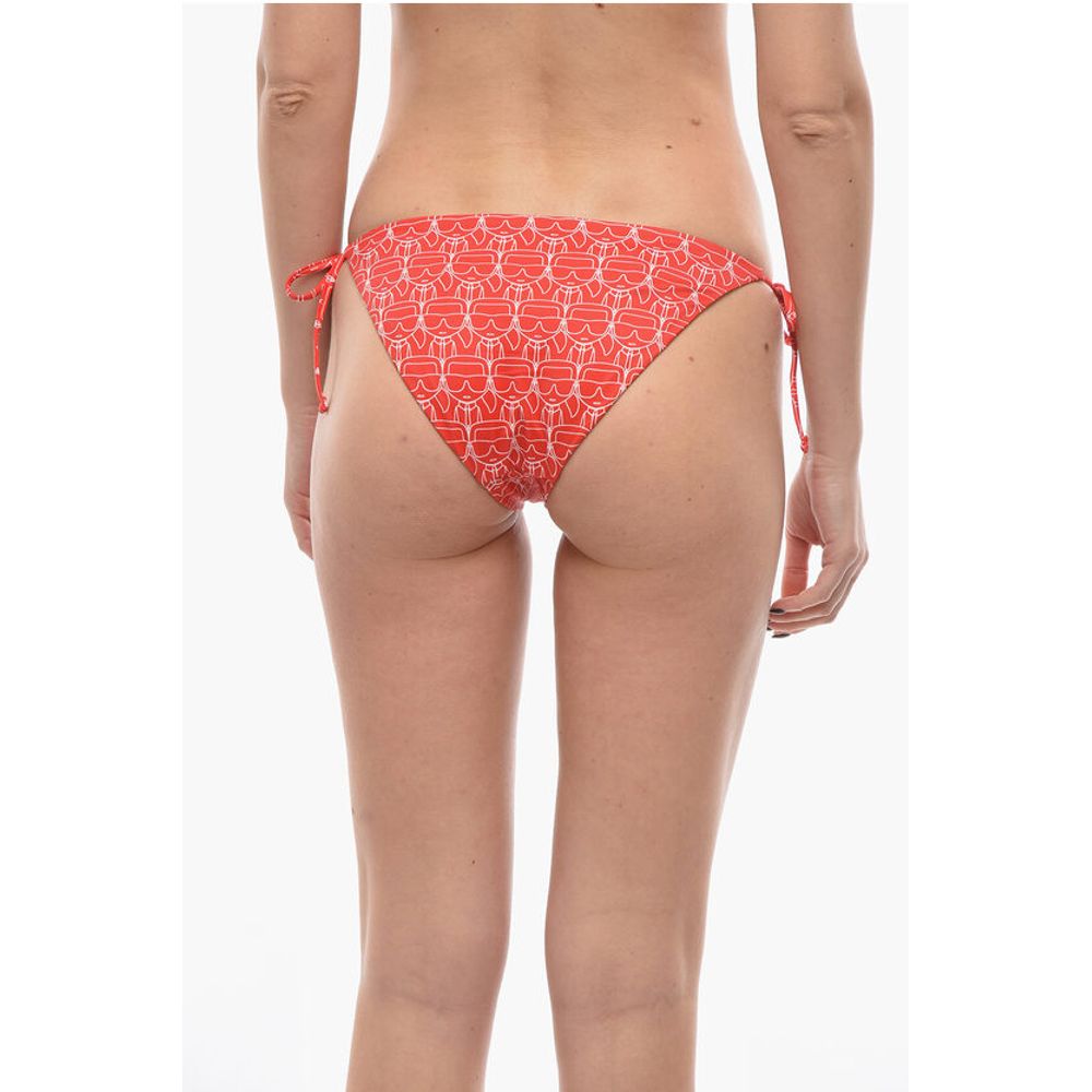 All-Over Iconic Printed Bikini Bottom With Knotted Laces