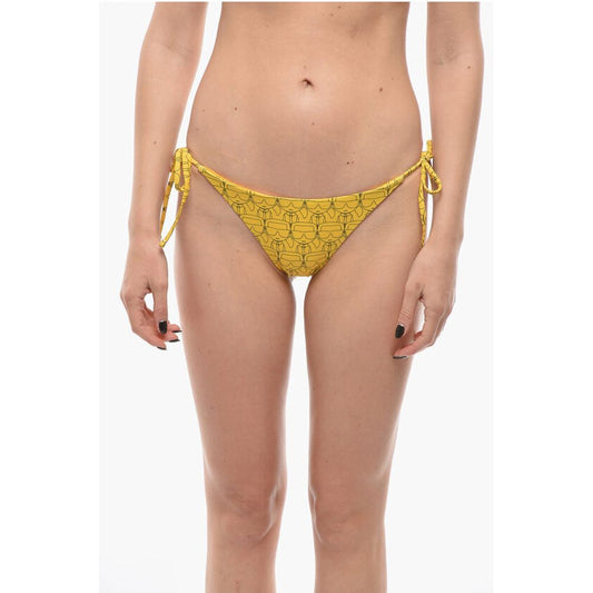 All-Over Iconic Printed Bikini Bottom With Knotted Laces