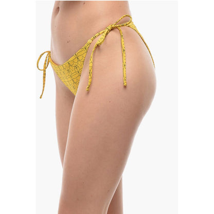 All-Over Iconic Printed Bikini Bottom With Knotted Laces